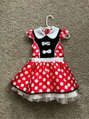 Disney Minnie Mouse Girls Costume Dress Red Polka Dot Size 2T